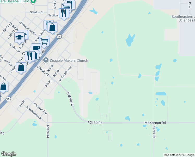 map of restaurants, bars, coffee shops, grocery stores, and more near 120 Cecil Circle in Calera