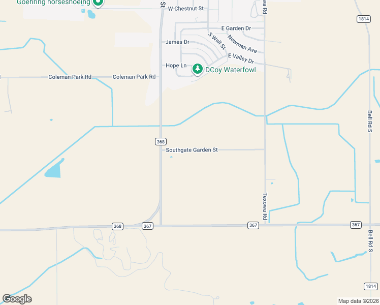 map of restaurants, bars, coffee shops, grocery stores, and more near 125 Southgate Garden Street in Iowa Park