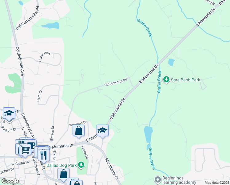 map of restaurants, bars, coffee shops, grocery stores, and more near 298 East Memorial Drive in Dallas