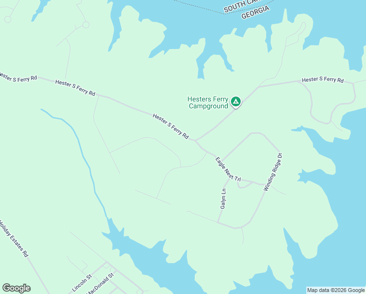 map of restaurants, bars, coffee shops, grocery stores, and more near Hester S Ferry Road in Tignall