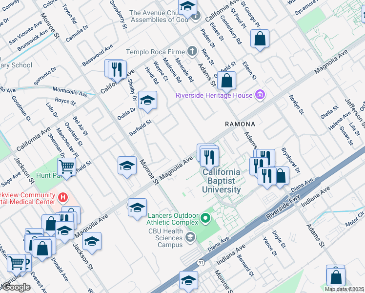 map of restaurants, bars, coffee shops, grocery stores, and more near in 