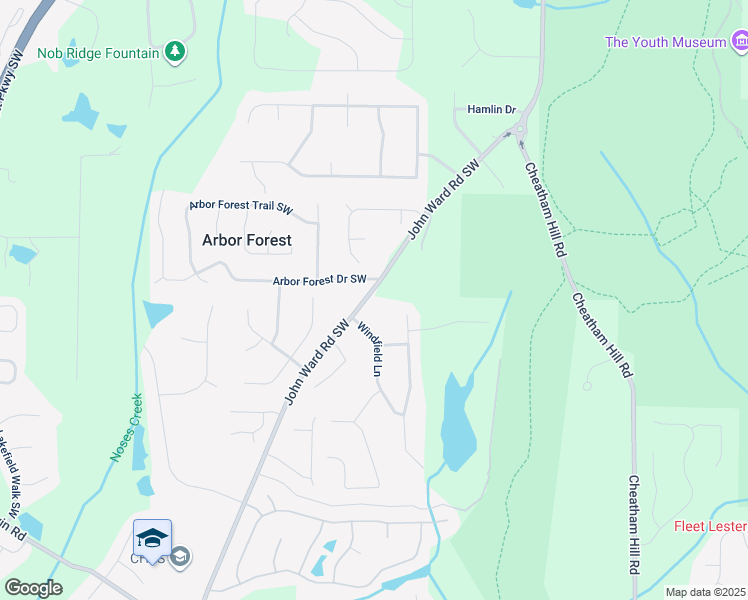 map of restaurants, bars, coffee shops, grocery stores, and more near 905 John Ward Road Southwest in Marietta