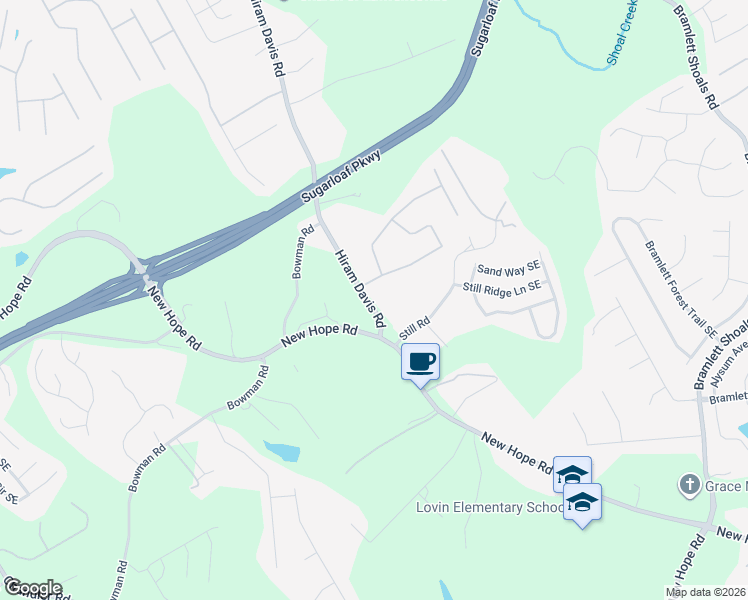 map of restaurants, bars, coffee shops, grocery stores, and more near 811 Cruiser Run in Lawrenceville
