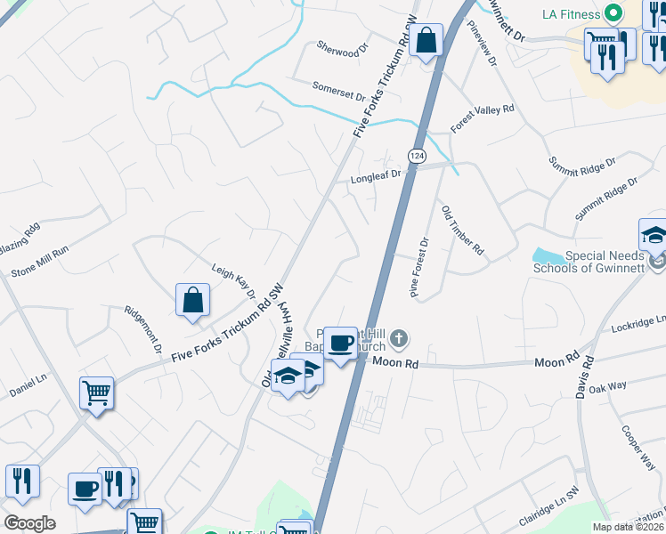 map of restaurants, bars, coffee shops, grocery stores, and more near 475 Charleston Lane in Lawrenceville