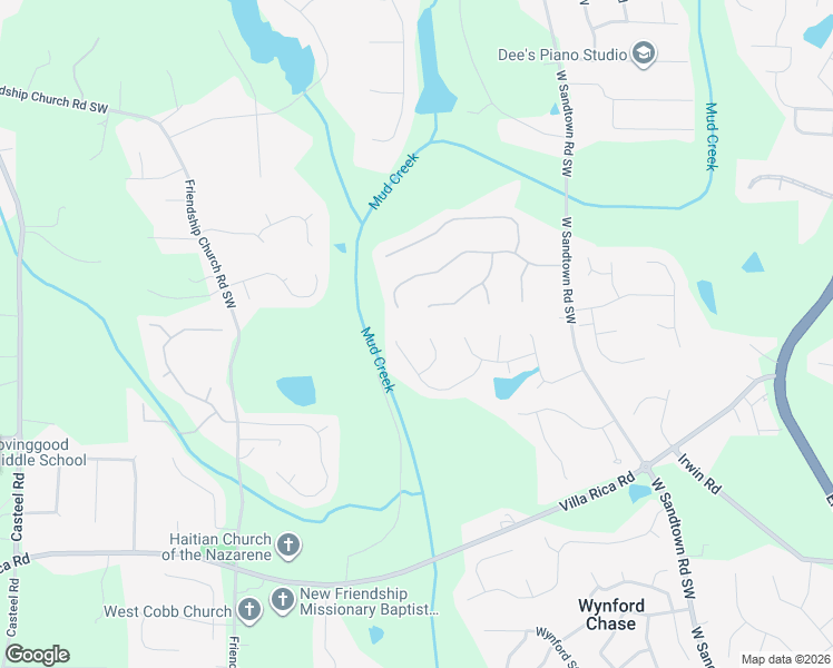 map of restaurants, bars, coffee shops, grocery stores, and more near 1002 Hallman Terrace South West in Marietta