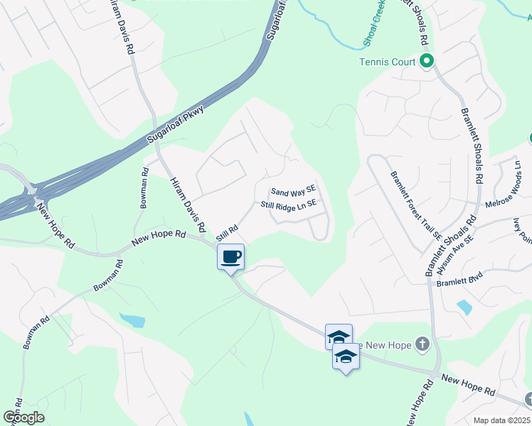 map of restaurants, bars, coffee shops, grocery stores, and more near 888 Still Hill Lane Southeast in Lawrenceville