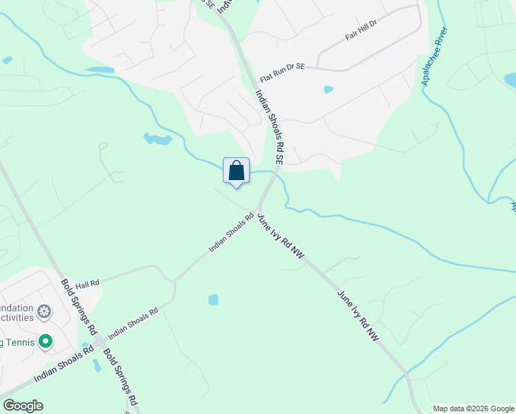 map of restaurants, bars, coffee shops, grocery stores, and more near 3551 Indian Shoals Road Southeast in Bethlehem
