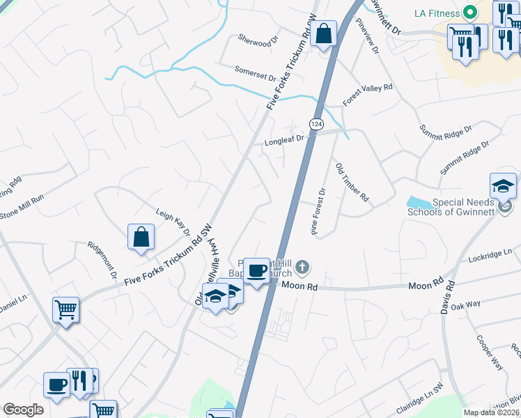 map of restaurants, bars, coffee shops, grocery stores, and more near 464 Charleston Lane in Lawrenceville