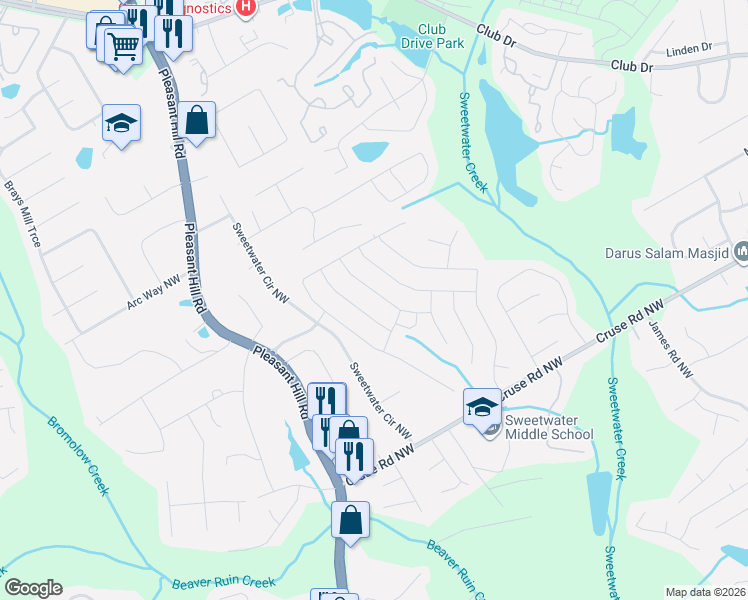 map of restaurants, bars, coffee shops, grocery stores, and more near 1188 Fort Marcy Park in Lawrenceville