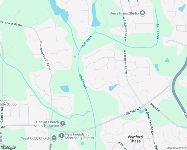 map of restaurants, bars, coffee shops, grocery stores, and more near 1002 Hallman Terrace South West in Marietta