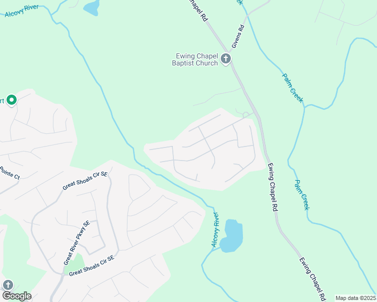 map of restaurants, bars, coffee shops, grocery stores, and more near 1655 Riverpark Drive Southeast in Dacula