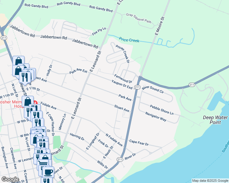 map of restaurants, bars, coffee shops, grocery stores, and more near 118 Park Avenue in Southport