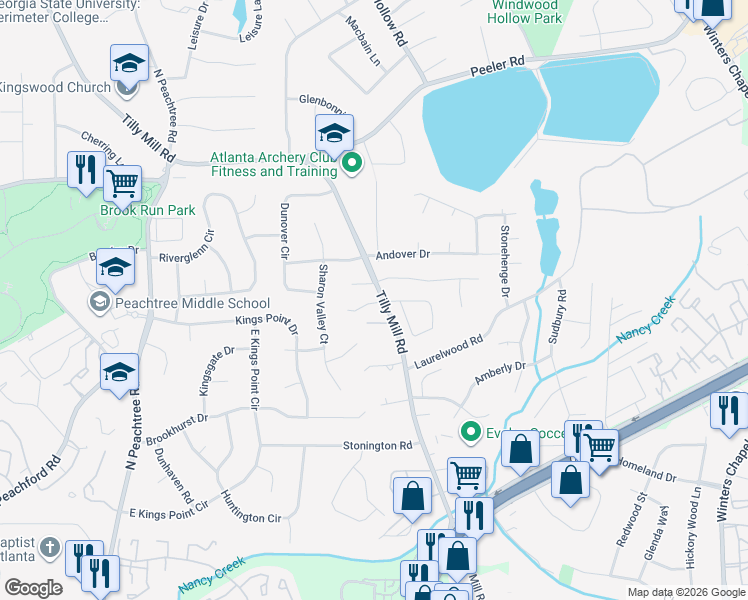 map of restaurants, bars, coffee shops, grocery stores, and more near 2502 West Madison Drive in Atlanta