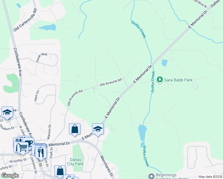 map of restaurants, bars, coffee shops, grocery stores, and more near 298 East Memorial Drive in Dallas