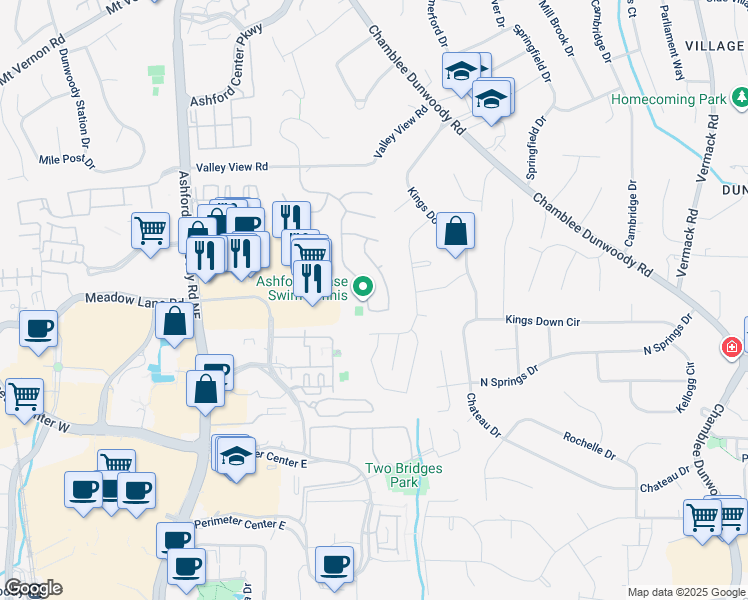 map of restaurants, bars, coffee shops, grocery stores, and more near 4601 Chardonnay Ct in Atlanta