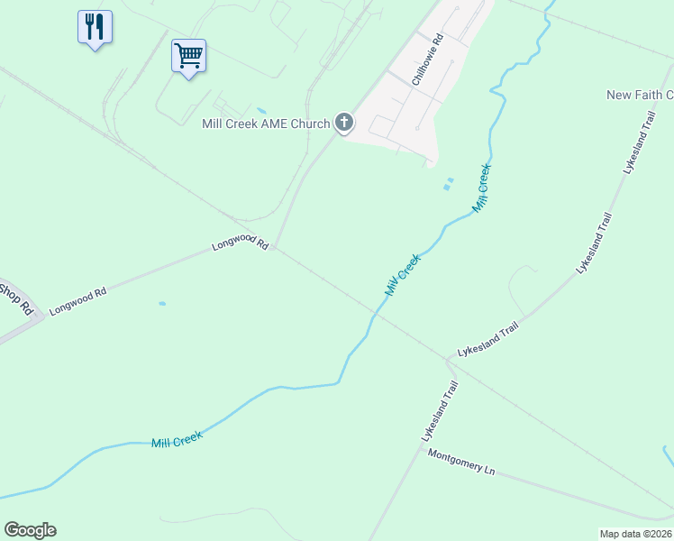 map of restaurants, bars, coffee shops, grocery stores, and more near Longwood Road in Columbia