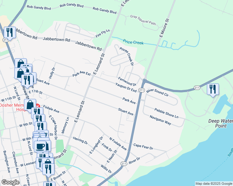 map of restaurants, bars, coffee shops, grocery stores, and more near 118 Park Avenue in Southport