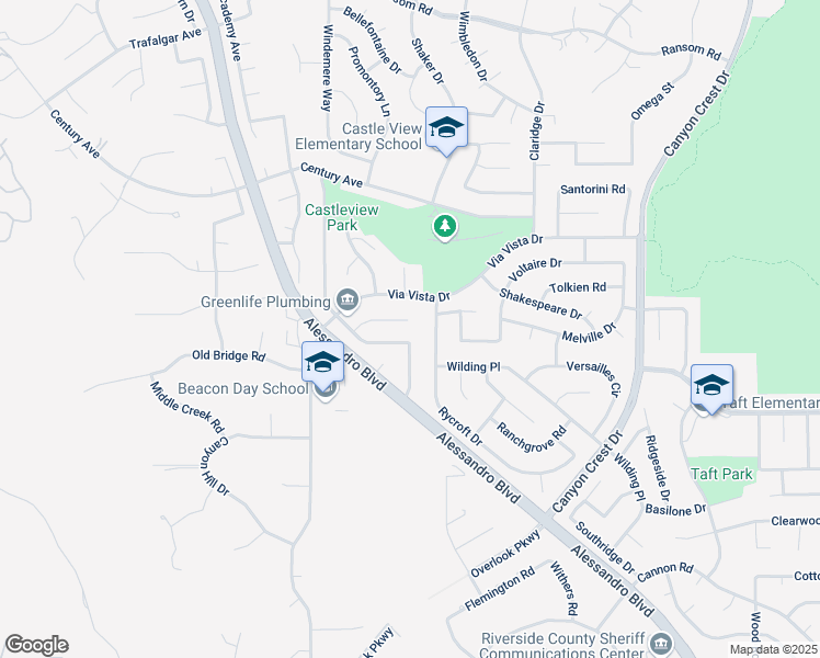 map of restaurants, bars, coffee shops, grocery stores, and more near 1526 Tonia Court in Riverside
