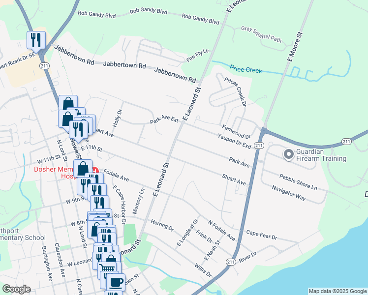 map of restaurants, bars, coffee shops, grocery stores, and more near 139 Park Avenue in Southport