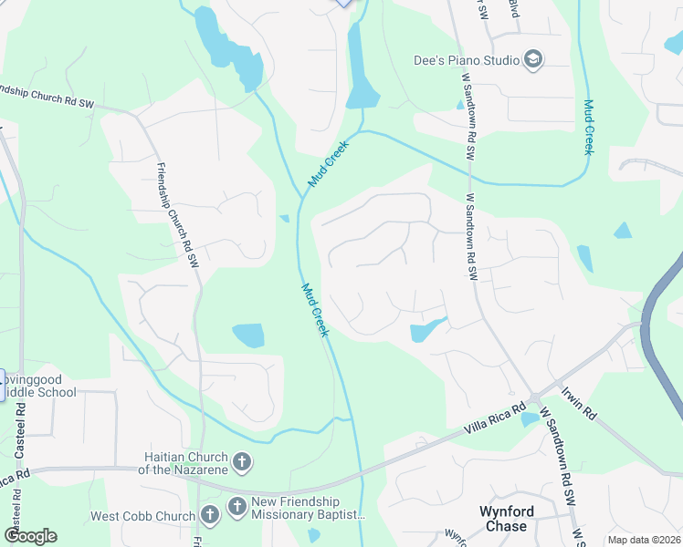 map of restaurants, bars, coffee shops, grocery stores, and more near 1002 Hallman Terrace South West in Marietta