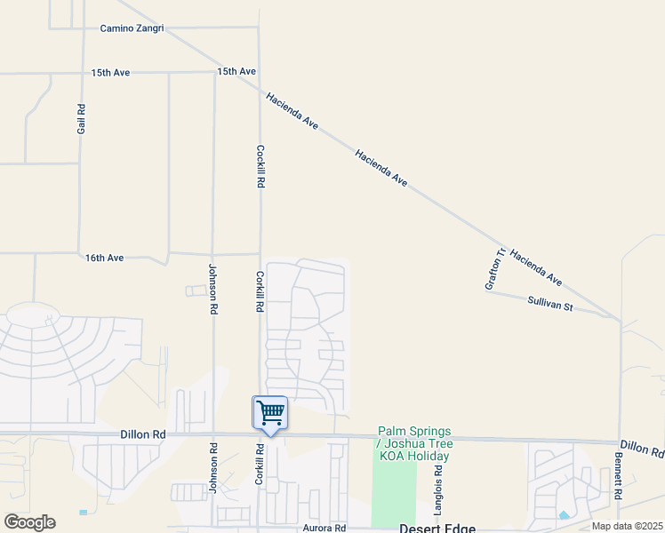 map of restaurants, bars, coffee shops, grocery stores, and more near 70200 Dillon Road in Desert Hot Springs
