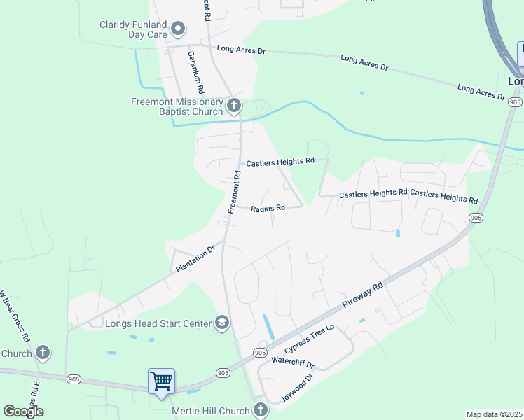 map of restaurants, bars, coffee shops, grocery stores, and more near Radius Road in Horry County