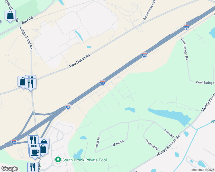 map of restaurants, bars, coffee shops, grocery stores, and more near 231 Frontage Road in Lexington