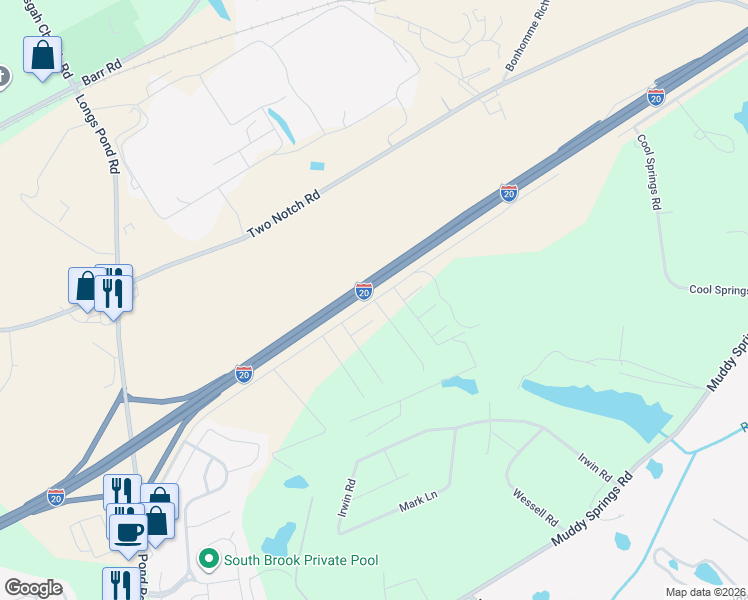 map of restaurants, bars, coffee shops, grocery stores, and more near 231 Frontage Road in Lexington