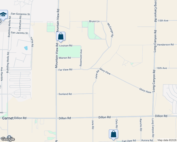 map of restaurants, bars, coffee shops, grocery stores, and more near Far View Road in Desert Hot Springs