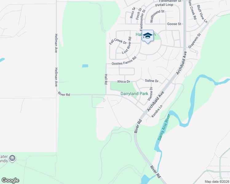 map of restaurants, bars, coffee shops, grocery stores, and more near 14644 Alpaca Court in Eastvale