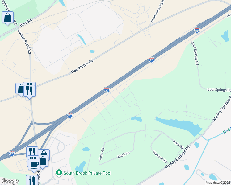 map of restaurants, bars, coffee shops, grocery stores, and more near 231 Frontage Road in Lexington