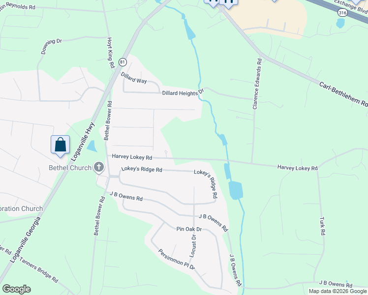 map of restaurants, bars, coffee shops, grocery stores, and more near 535 Harvey Lokey Road in Bethlehem