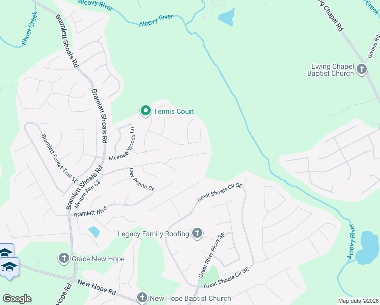 map of restaurants, bars, coffee shops, grocery stores, and more near 1361 Blazing Star Road Southeast in Lawrenceville