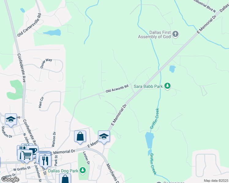 map of restaurants, bars, coffee shops, grocery stores, and more near 298 East Memorial Drive in Dallas