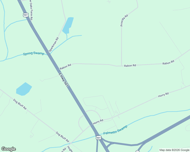 map of restaurants, bars, coffee shops, grocery stores, and more near 222 Rabon Rd in Aynor