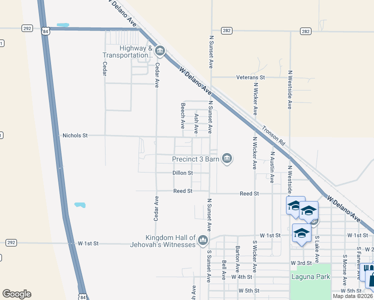map of restaurants, bars, coffee shops, grocery stores, and more near 601-611 Ash Avenue in Littlefield