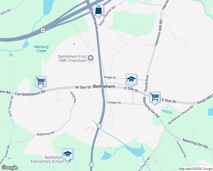 map of restaurants, bars, coffee shops, grocery stores, and more near 764 Manger Avenue East in Bethlehem