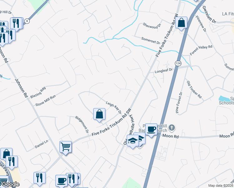 map of restaurants, bars, coffee shops, grocery stores, and more near 871 Tybee Court in Lawrenceville