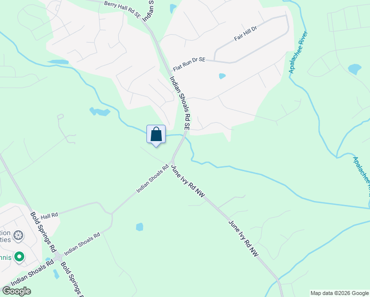 map of restaurants, bars, coffee shops, grocery stores, and more near 3551 Indian Shoals Road Southeast in Bethlehem