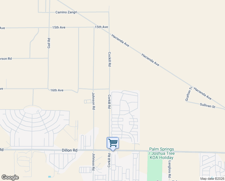 map of restaurants, bars, coffee shops, grocery stores, and more near Cockill Road in Lake Elsinore