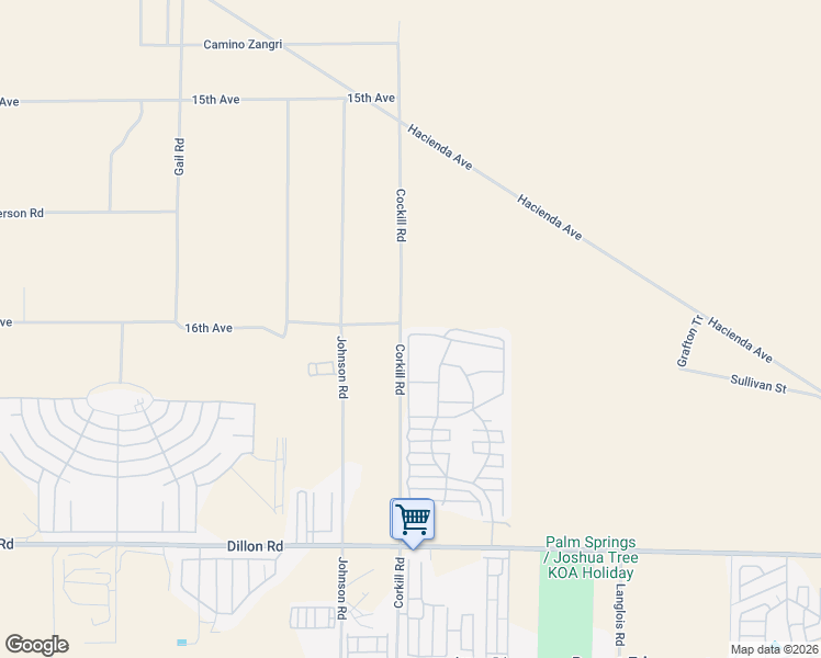 map of restaurants, bars, coffee shops, grocery stores, and more near Cockill Road in Lake Elsinore