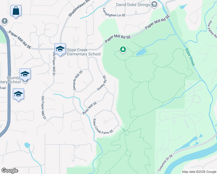map of restaurants, bars, coffee shops, grocery stores, and more near 750 Sharp Mountain Creek in Marietta