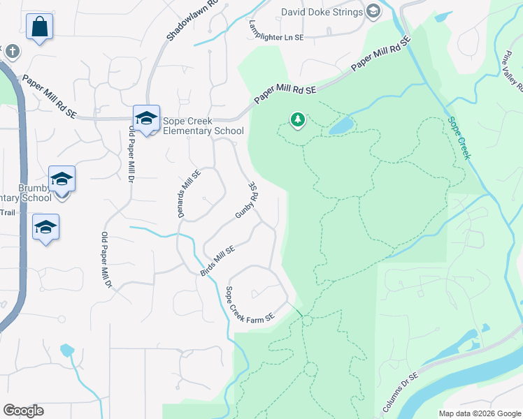 map of restaurants, bars, coffee shops, grocery stores, and more near 750 Sharp Mountain Creek in Marietta