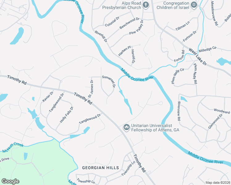 map of restaurants, bars, coffee shops, grocery stores, and more near 485 Somerset Drive in Athens