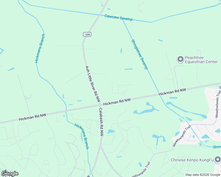 map of restaurants, bars, coffee shops, grocery stores, and more near 1144 Ash Little River Rd NW in Ash