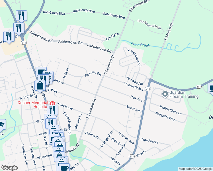 map of restaurants, bars, coffee shops, grocery stores, and more near 138 Park Avenue in Southport