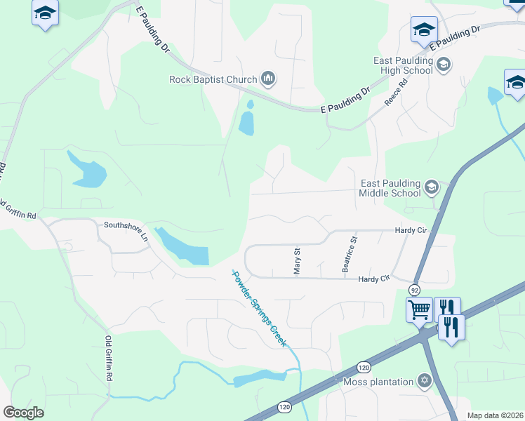 map of restaurants, bars, coffee shops, grocery stores, and more near 268 Michael Court in Dallas