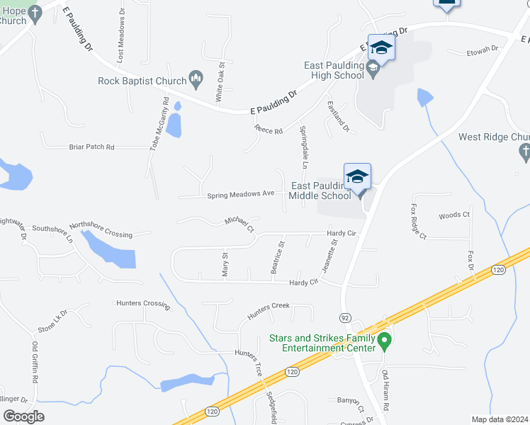 map of restaurants, bars, coffee shops, grocery stores, and more near 57 Michael Point in Dallas