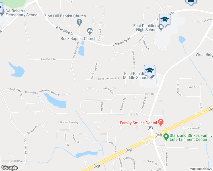 map of restaurants, bars, coffee shops, grocery stores, and more near 102 Michael Court in Dallas