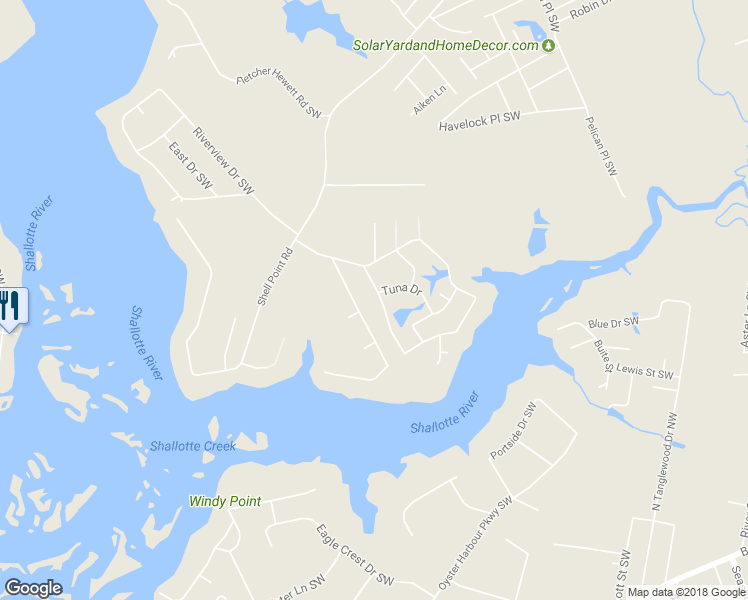 map of restaurants, bars, coffee shops, grocery stores, and more near 1856 Little Shallotte River Drive Southwest in Shallotte